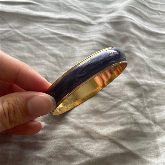Elegant Gold and Purple Bangle Bracelet - Picture 1 of 4